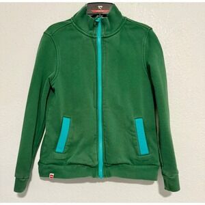 Kids Lego Green Zip Up Track Jacket with Teal Accents Size Medium